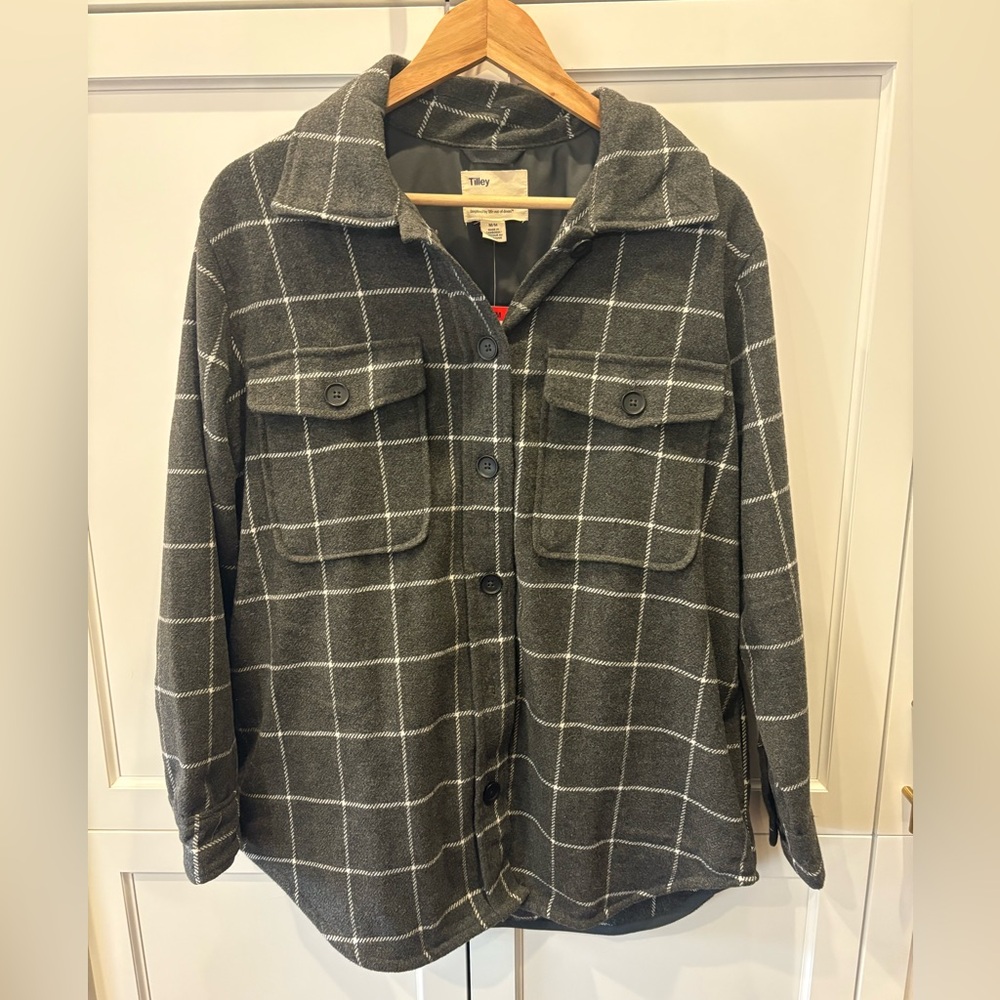 Tilly Grey and White Plaid Jacket